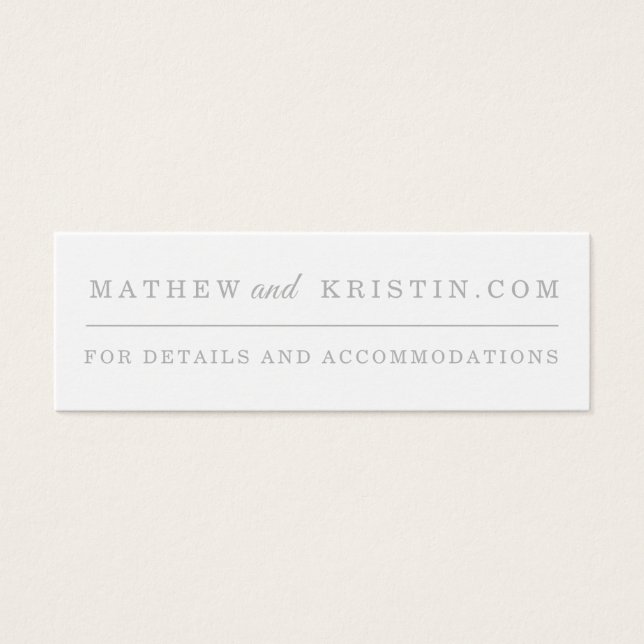 Cartões de site de casamento simples (Frente)