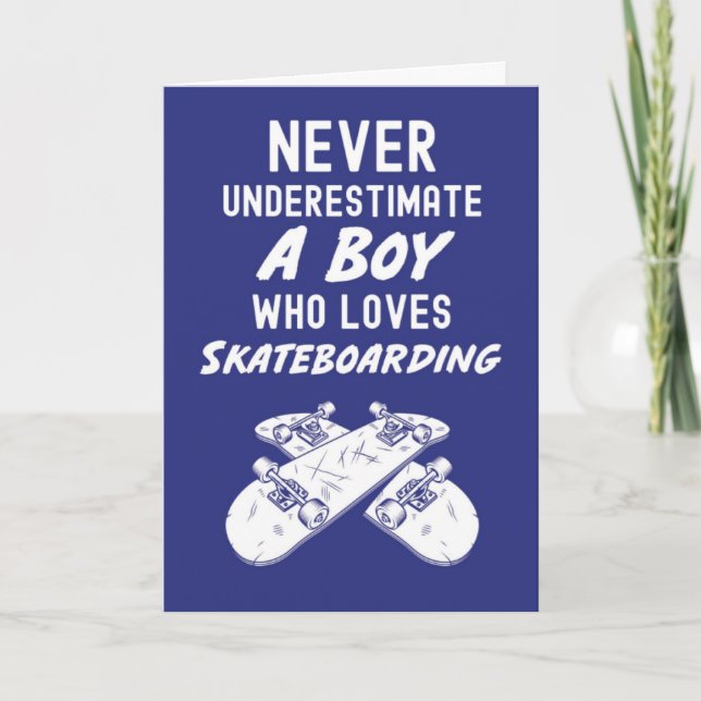 Cartões de Skate Blue Para Meninos Para Crianças E (Frente)