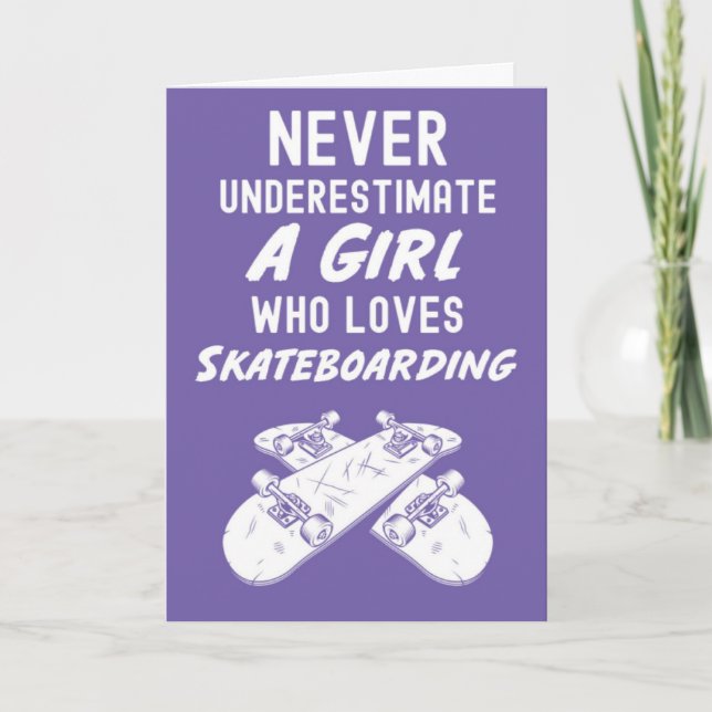 Cartões de Skate Cor-de-Rosa Fofos Para Meninas de (Frente)