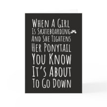 Cartões de Skate para Mulheres Skatista Skate