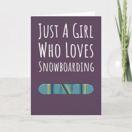 Cartões de Snowboarder Rosa Fofo Para Meninas Espo