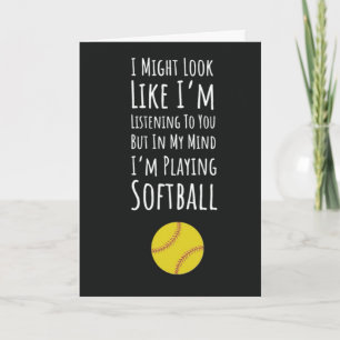 Cartões de Softbol Esportes Atleta Divertido Jogad