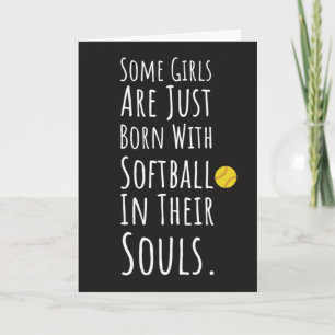 Cartões de Softbol Fofos Jogadoras Meninas Para Cr