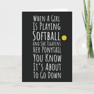 Cartões de Softbol para Meninas Esportistas Batedo