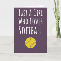 Cartões de Softbol Rosa Fofos Jogadora de Esportes