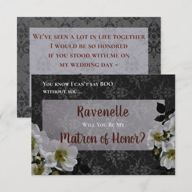 Cartões de Solicitação de Gótico Elegante da Matri (Frente/Verso)