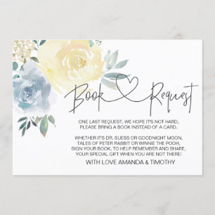 Cartões de Solicitação de Livro de Chá de fraldas 