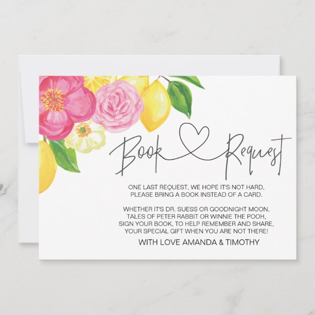 Cartões de Solicitação de Livro de Chás de fraldas (Frente)