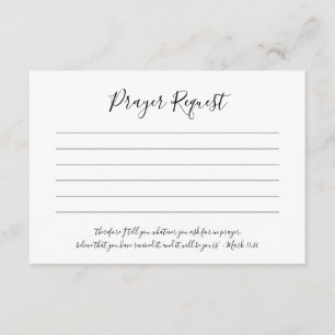Cartões de Solicitação de Oração Elegante Simples