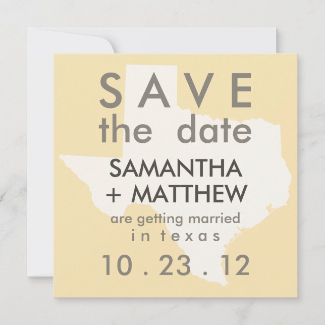 Cartões de Texas Save the Date (Frente)