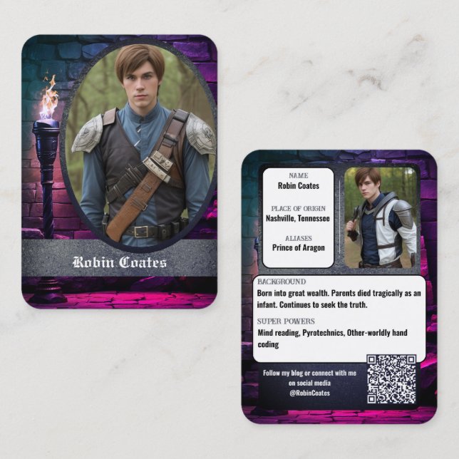 Cartões de Troca de Cosplay Coscard Medieval | Cód (Frente/Verso)