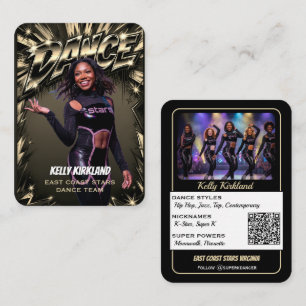 Cartões de Troca de Dança Premium Preto e Dourado
