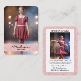 Cartões de Troca de Dançarinos Rosa Brilho Foto
