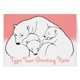 Cartões de Urso Polar Cartões de Bebê Personali