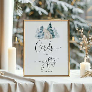 Cartões de urso polar e poster de presentes