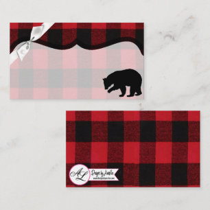 Cartões de vazio Xadrez Vermelho Urso Preto
