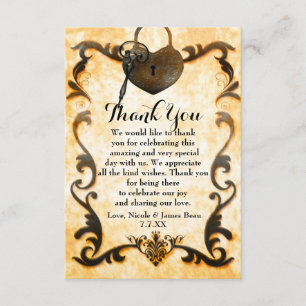 Cartões De Vintagem De Chave E Bloqueio De Coração