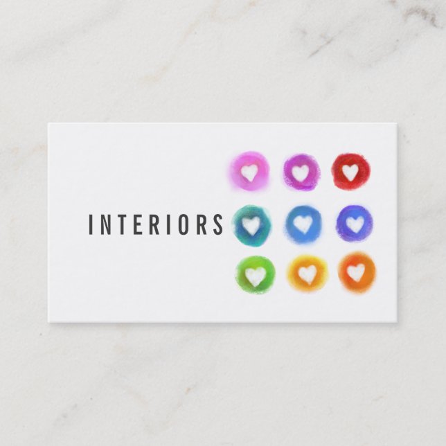 Cartões de visita Arco-íris Mínimo (Frente)