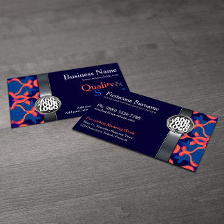 Cartões de Visita Azul + Laranja com Logotipo