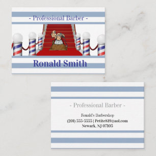 Cartões de Visita, Barbeiro Blue Stripe Barbershop