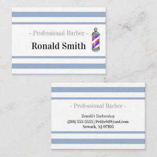 Cartões de Visita, Barbeiro Blue Stripe Barbershop