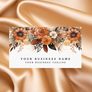 Cartões de Visita Boho Gold e Flores de Champanhe