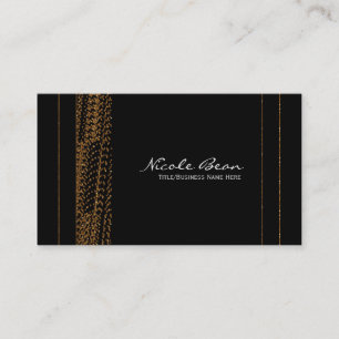Cartões de Visita Bokeh Glam Preto & Dourado Chic
