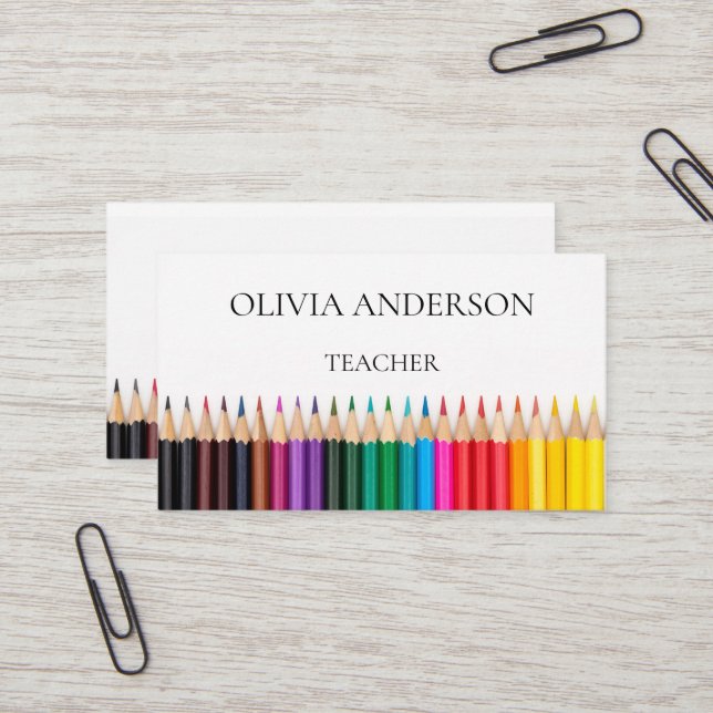 Cartões de Visita Brancos de Professor | Tutor (Frente/Verso In Situ)