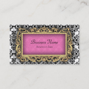 Cartões de Visita Damask Fancy Pink Barroco