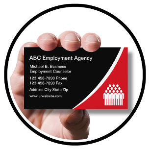 Cartões de Visita de Agência de Emprego