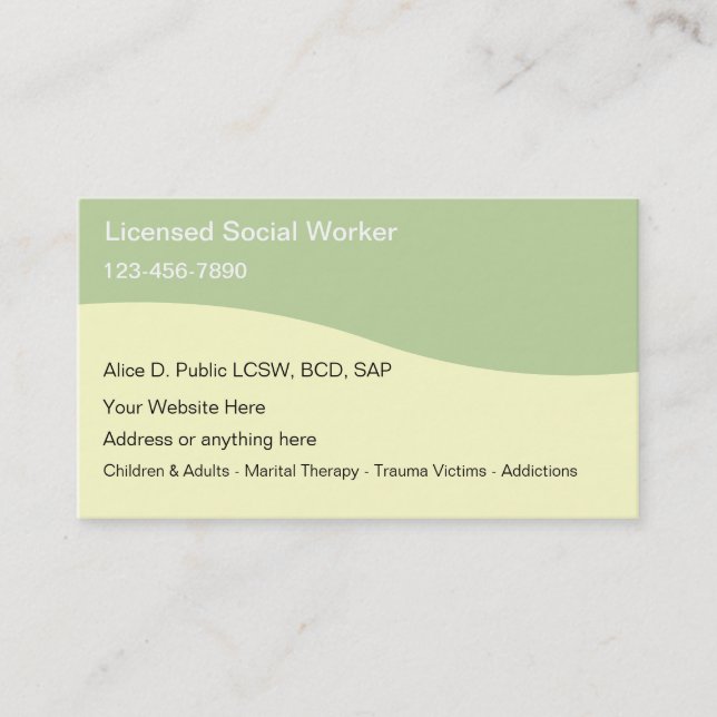 Cartões de Visita de Assistente Social (Frente)