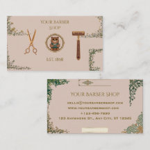 Cartões de Visita de Barbearia Vintage