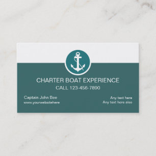 Cartões de Visita de Barco Charter
