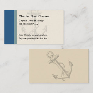 Cartões de Visita de Barco Charter