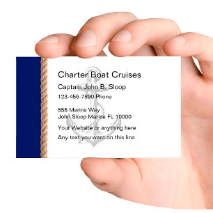 Cartões de Visita de Barco Charter