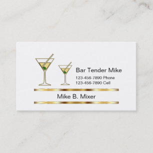 Cartões de Visita de Barman Elegantes