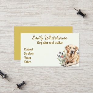 Cartões de Visita de Cães de Sitio Lab Amarelo