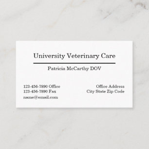 Cartões de Visita de Consulta de Médico Veterinári