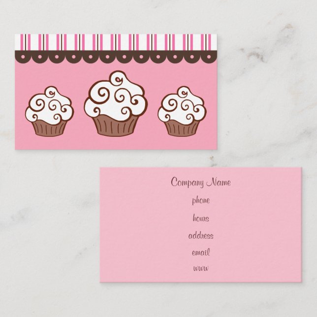 Cartões de Visita de Cupcake (Frente/Verso)