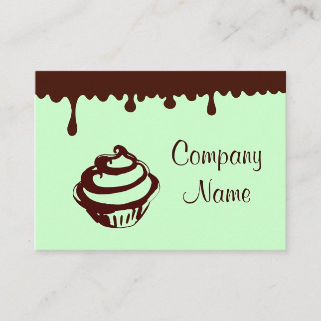 Cartões de Visita de Cupcake de Chocolate Mint Per (Frente)