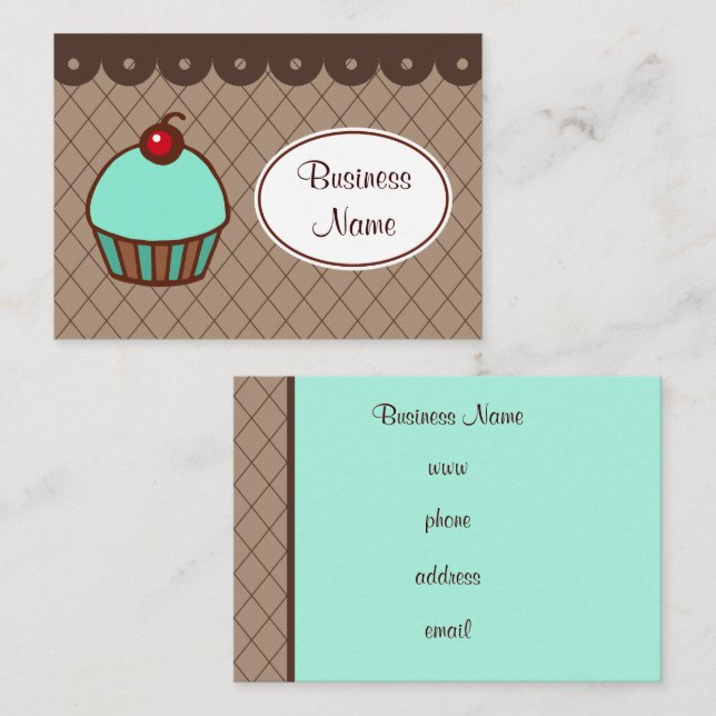 Cartões de Visita de Cupcake de Padaria (Frente/Verso)