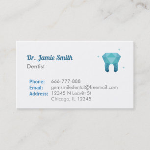 Cartões de Visita de Dentista com Logotipo de Dent