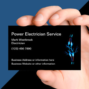 Cartões de Visita de Eletricista Poderoso