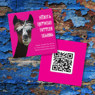 Cartões de Visita de Fibras com Código QR Llama Ro