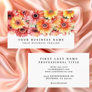 Cartões de Visita de Flores de Gerbera Brilhantes