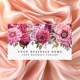 Cartões de Visita de Flores Rosa Brilhante Elegant