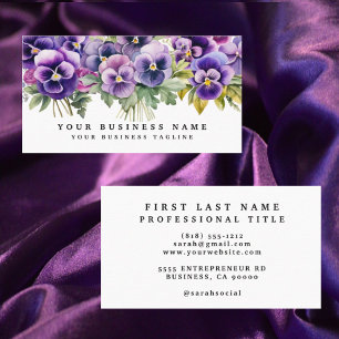 Cartões de Visita de Flores Violeta Elegantes de A