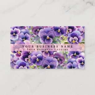 Cartões de Visita de Flores Violeta Elegantes de A