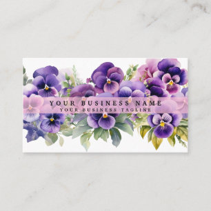 Cartões de Visita de Flores Violeta Elegantes de A