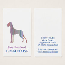 Cartões de visita de ilustração do Grande Dinamarq